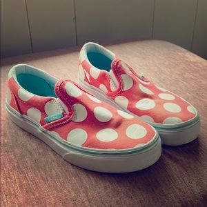 Polka Dot Coral Vans Slip-on Size 13.5